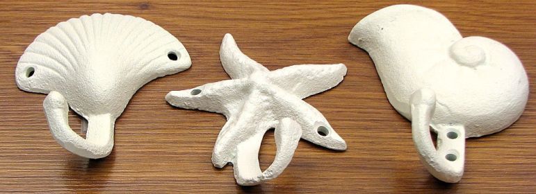 Seashell & Starfish Hook Set (3)