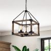 Warehouse of Tiffany Lune Black and Woodgrain Chandelier