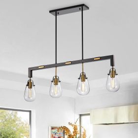Warehouse of Tiffany Nekane Matte Black and Bronze (4) Light Chandelier