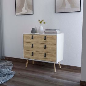 Chase White and Macadamia 3-Drawer Dresser