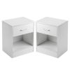 2pcs Night Stands with Drawer White
