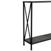 Artisasset Grey MDF Countertop Black Wrought Iron Base 2 Layers Forked Console Table