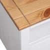 Corner TV Stand White 36.6"x19.3"x19.3" Solid Pine Panama Range