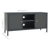 TV Stand Anthracite 41.3"x13.8"x20.5" Steel and Glass