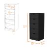 Logan Black 5 Narrow Drawer Dresser