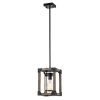 Warehouse of Tiffany Kobe Black and Woodgrain Pendant Light