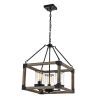Warehouse of Tiffany Lune Black and Woodgrain Chandelier