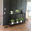Artisasset Grey MDF Countertop Black Wrought Iron Base 2 Layers Forked Console Table