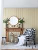 D28" Wood Round Mirror, Farmhouse Decor Style Circle Wall Mirror for Living Room Bathroom Entryway