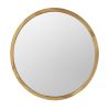 D28" Wood Round Mirror, Farmhouse Decor Style Circle Wall Mirror for Living Room Bathroom Entryway