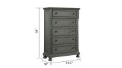 Jackson Modern Style 5-Drawer Chest Made with Wood & Rustic Gray Finish