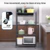 Joybos® 4 Tier Black Heavy Duty Foldable Metal Organizer Shelves with Wheels