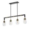 Warehouse of Tiffany Nekane Matte Black and Bronze (4) Light Chandelier