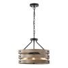 Warehouse of Tiffany Fleur Matte Black and Woodgrain Chandelier