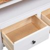 Corner TV Stand White 36.6"x19.3"x19.3" Solid Pine Panama Range