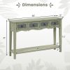 48 Inch Farmhouse Console Table with 2 Drawers and Open Storage Shelf for Hallway