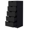 Logan Black 5 Narrow Drawer Dresser