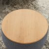 Round Storage Ottoman; 2 in 1 Function; Work as End table and Ottoman; Dark Grey