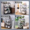 Joybos® 4 Tier Black Heavy Duty Foldable Metal Organizer Shelves with Wheels