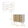 Chase White and Macadamia 3-Drawer Dresser