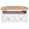 Corner TV Stand White 36.6"x19.3"x19.3" Solid Pine Panama Range