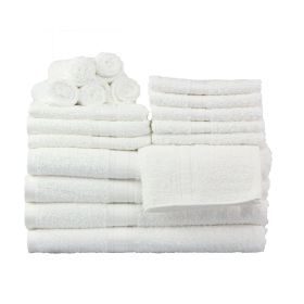 Basic Solid 18-Piece Bath Towel Set (Color: White)