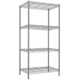 Heavy Duty Steel 4-Shelf Wire Rack (Color: Gray)