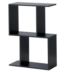 Wooden Multi-Tier S-Shaped Bookcase (size: 2tier)