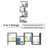 Wooden Multi-Tier S-Shaped Bookcase