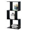 Wooden Multi-Tier S-Shaped Bookcase
