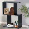 Wooden Multi-Tier S-Shaped Bookcase