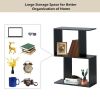 Wooden Multi-Tier S-Shaped Bookcase