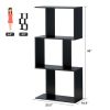 Wooden Multi-Tier S-Shaped Bookcase