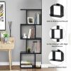 Wooden Multi-Tier S-Shaped Bookcase