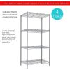 Heavy Duty Steel 4-Shelf Wire Rack